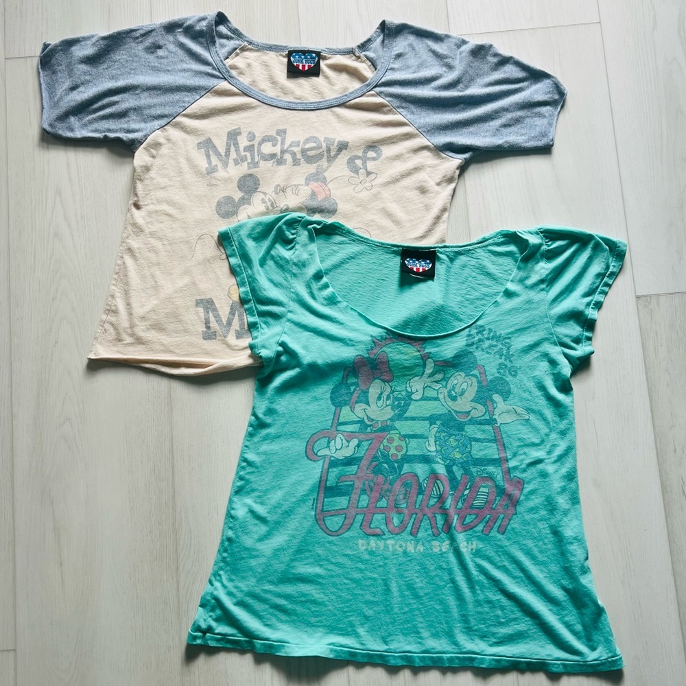 Disney Women's Junk Food t-shirts. Size Large. Vintage look.